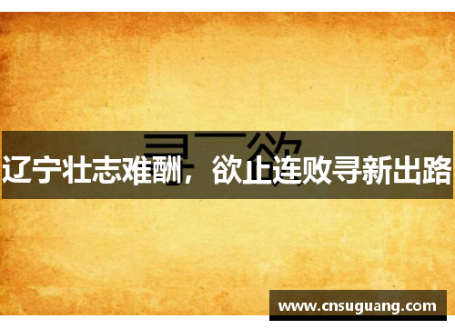 辽宁壮志难酬，欲止连败寻新出路